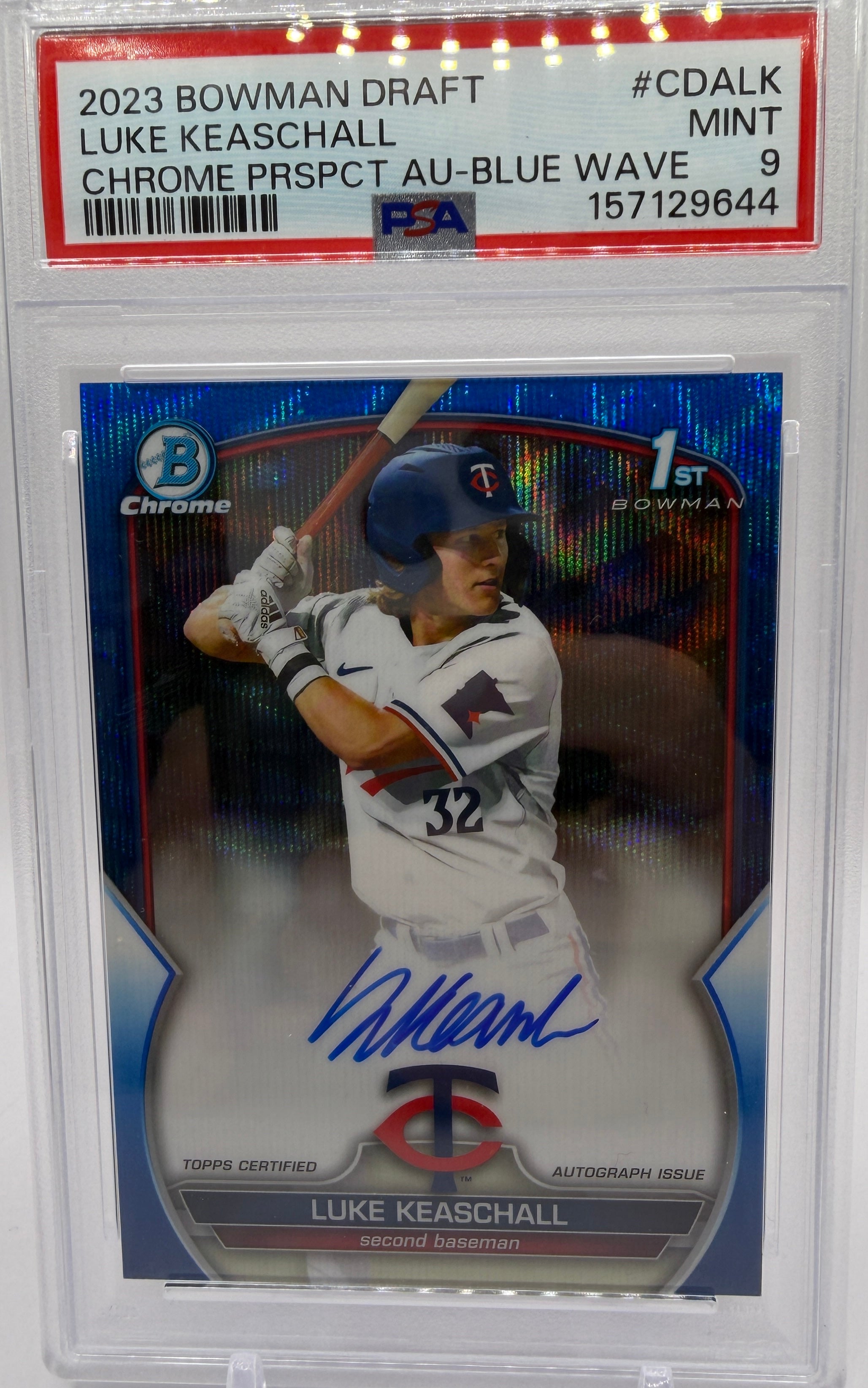 2023 Bowman Draft Luke Keaschall Blue Wave Auto PSA 9 /150