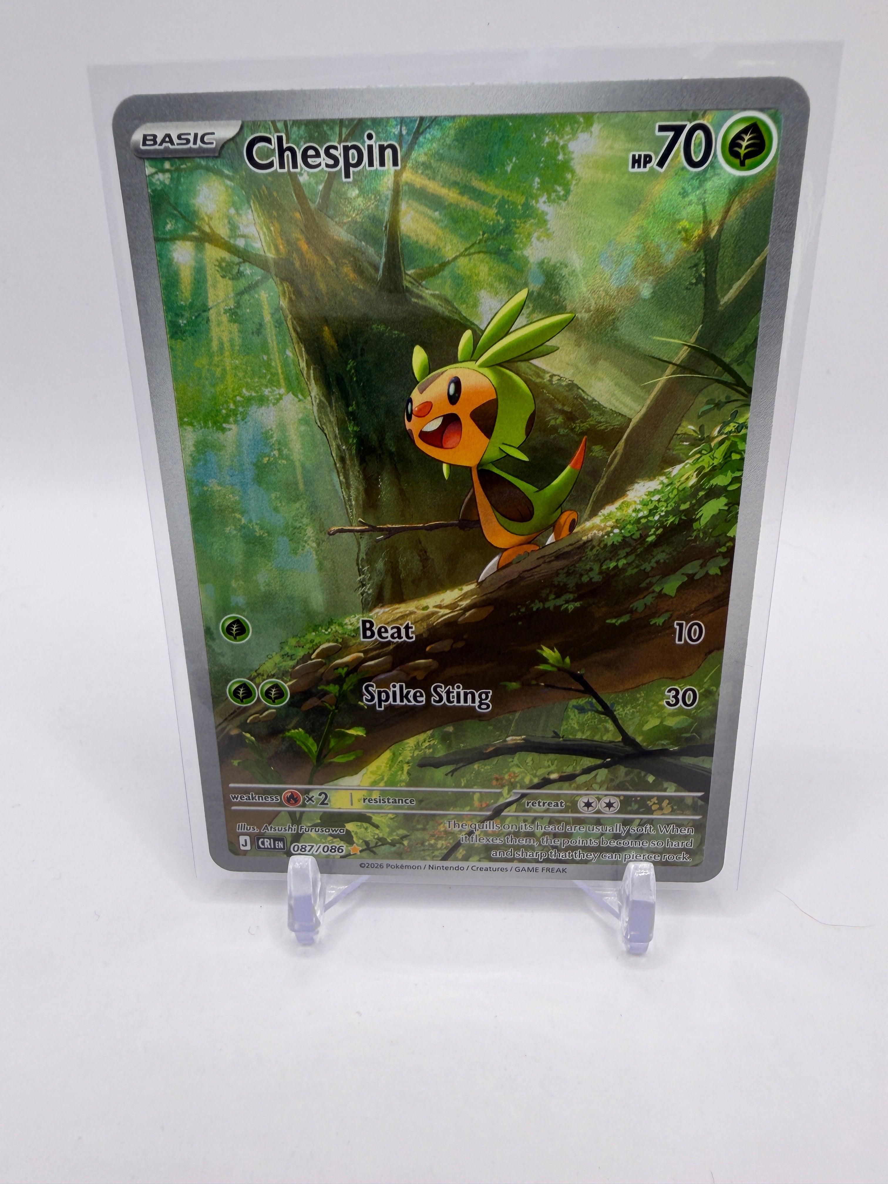 Pokemon Chespin 078/086 Chaos Rising Illustration-Rare